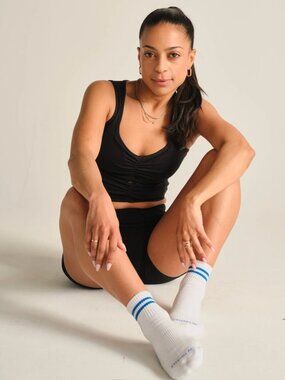 [solidcore] x Lucky Honey Cropped Crew Strong AF Grip Sock